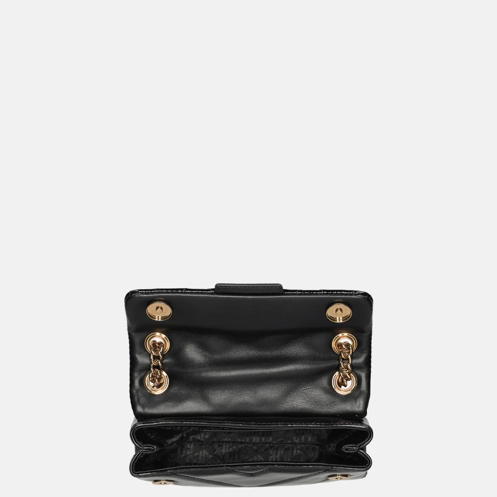 Kurt Geiger mini Kensington crossbody tas lak black bij Duifhuizen