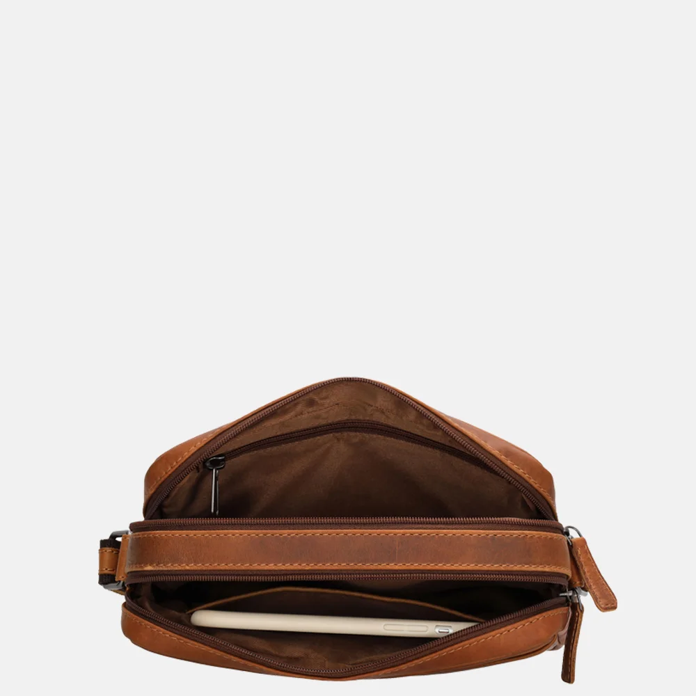 Hide & Stitches crossbody tas S cognac bij Duifhuizen