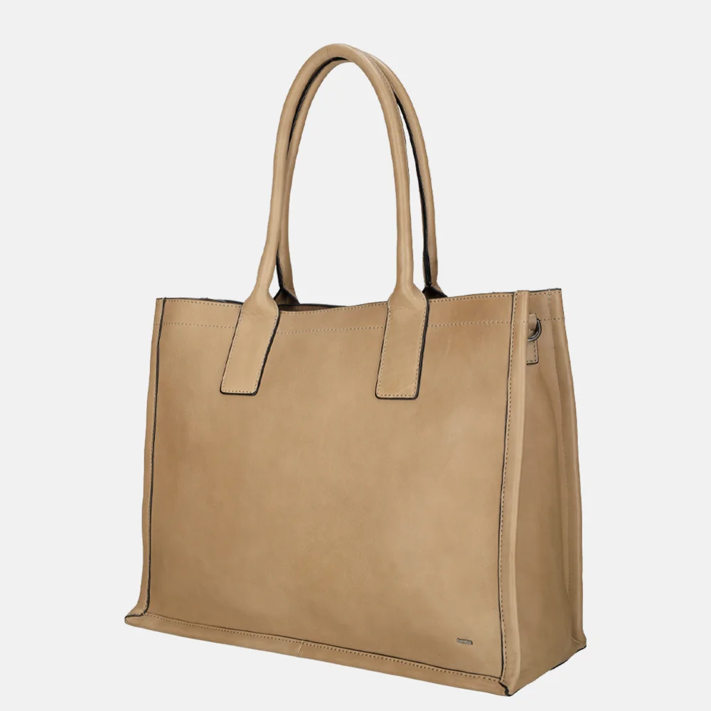 Berba shopper 15.6 inch taupe bij Duifhuizen