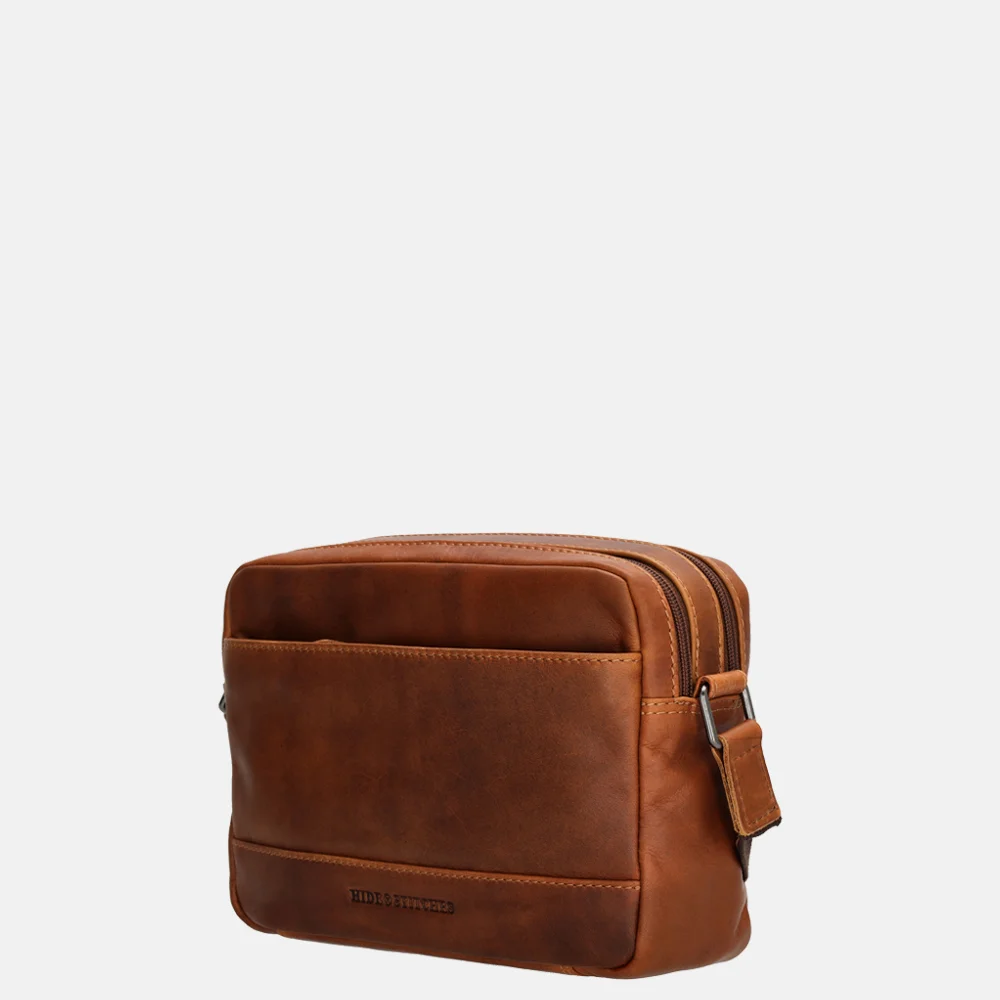 Hide & Stitches crossbody tas S cognac bij Duifhuizen