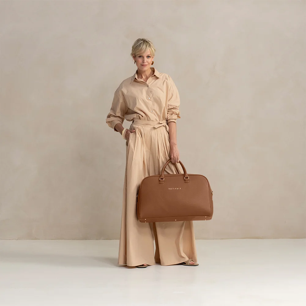 Suitsuit Fab Seventies weekendtas caramel bij Duifhuizen