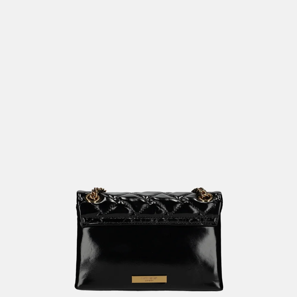 Kurt Geiger mini Kensington crossbody tas lak black bij Duifhuizen