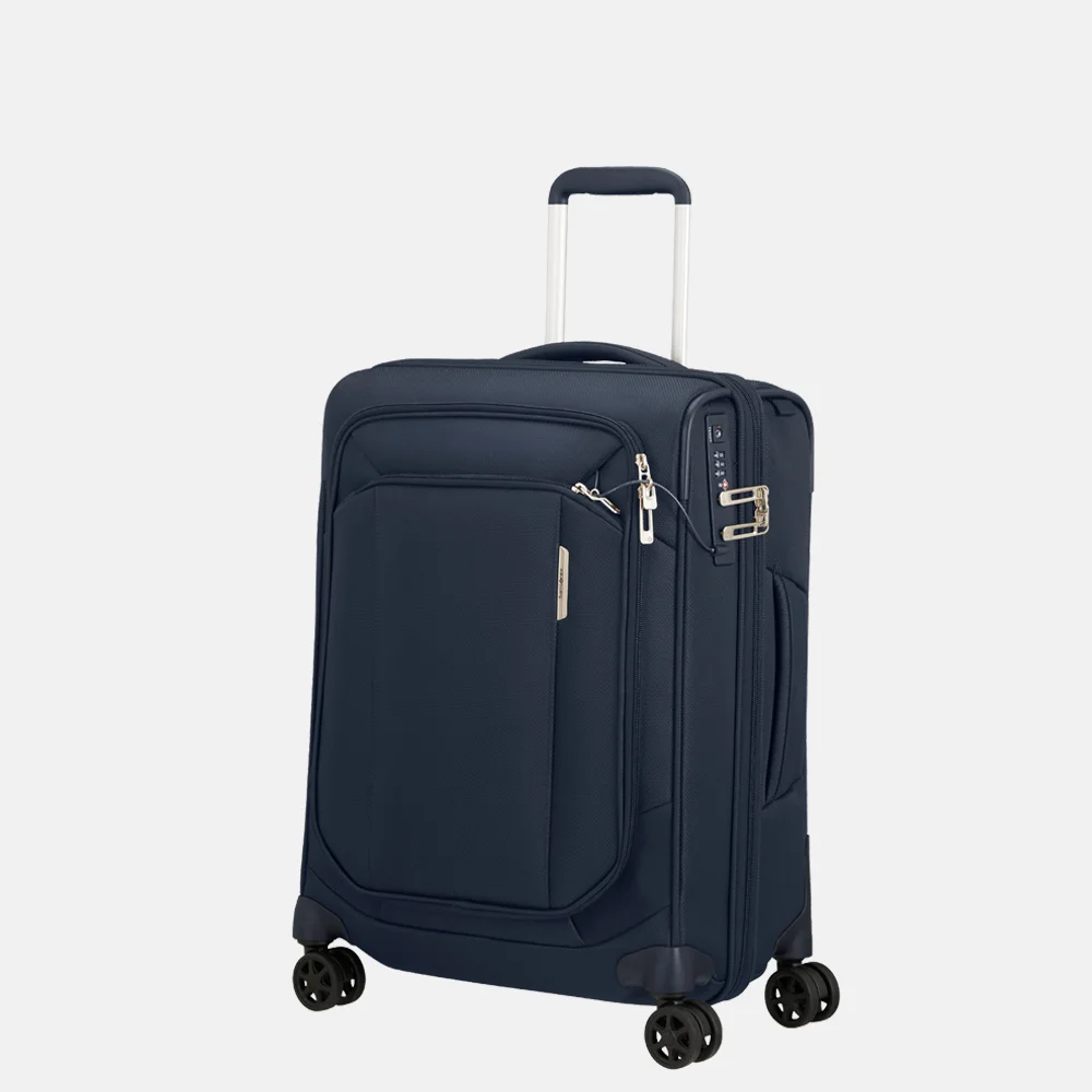 Samsonite Respark handbagage koffer 55 cm dubbel frame midnight blue bij Duifhuizen