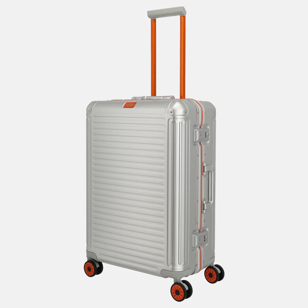 Travelite Next 2.0 reiskoffer 67 cm Limited Edition silver-orange bij Duifhuizen