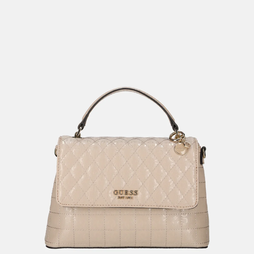 Guess Yarmilla top handle handtas taupe bij Duifhuizen