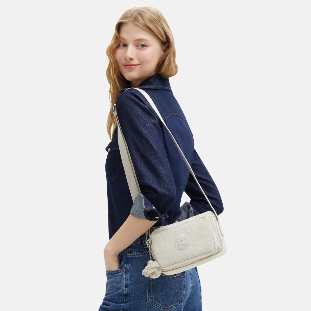 Kipling Abanu crossbody tas hideaway beige bij Duifhuizen