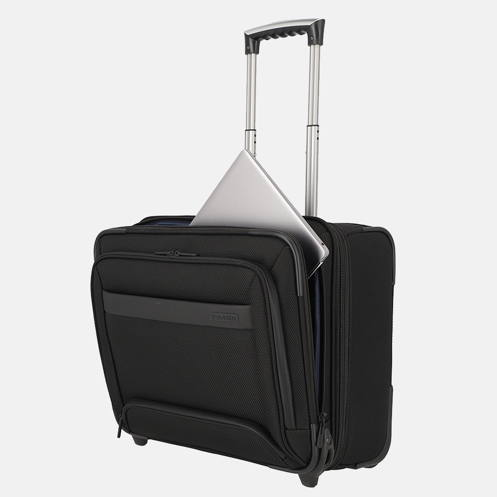 Travelite Meet business trolley 15.6 inch black bij Duifhuizen