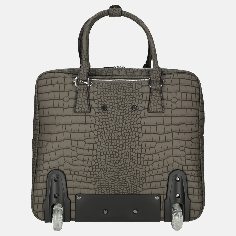 Olivia Lauren Maxine business trolley croco grijs bij Duifhuizen