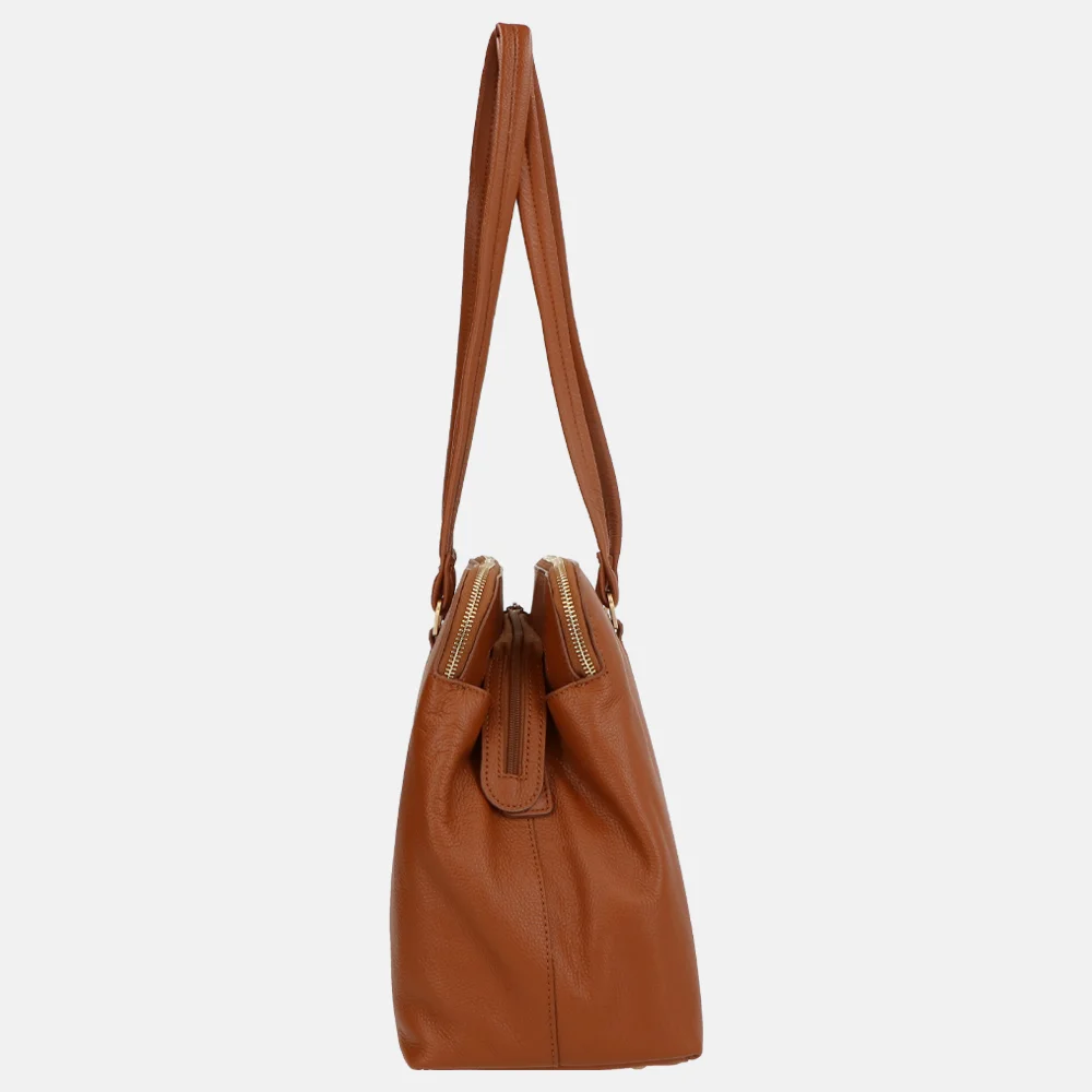 Loulou Essentiels Olivia shopper 15 inch cognac bij Duifhuizen