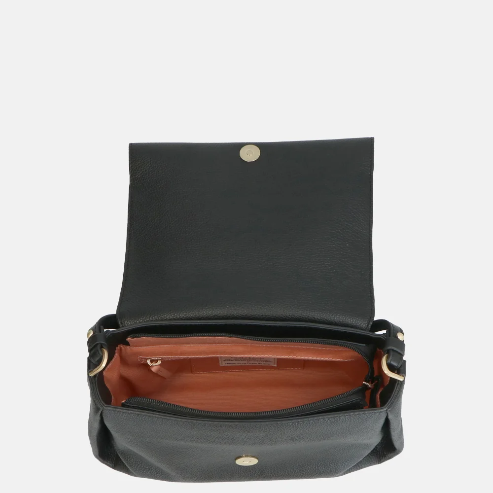 Loulou Essentiels Fleur crossbody tas black bij Duifhuizen