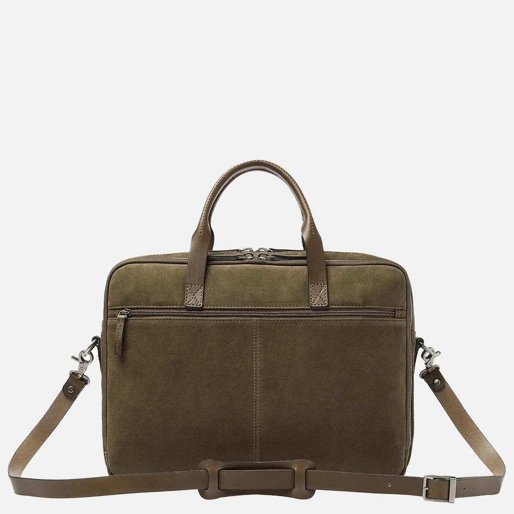 Castelijn en Beerens Nubuck laptoptas 15 inch dark military bij Duifhuizen