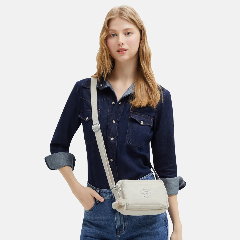 Kipling Abanu crossbody tas hideaway beige bij Duifhuizen