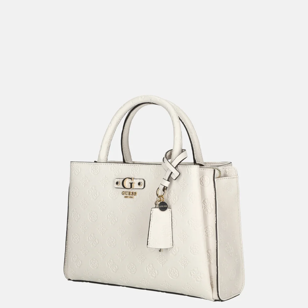 Guess Gerty girlfriend satchel handtas off white bij Duifhuizen