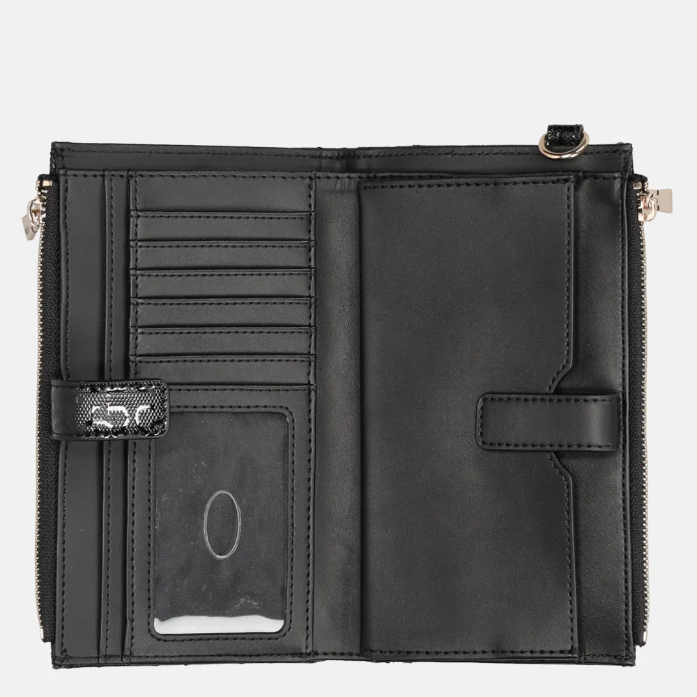 Guess Yarmilla zip organizer portemonnee black bij Duifhuizen