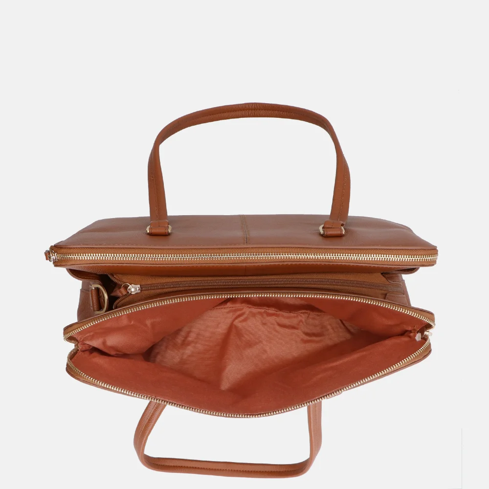 Loulou Essentiels Olivia shopper 15 inch cognac bij Duifhuizen