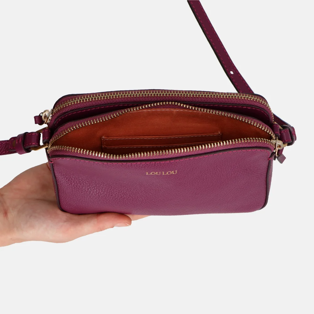 Loulou Essentiels Sue crossbody tas plum bij Duifhuizen