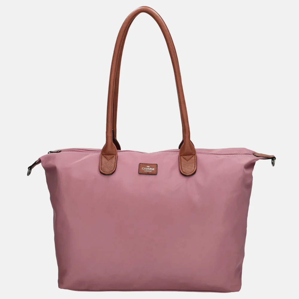 Charm London Buckingham shopper met 15.6 inch laptopvak L licht paars bij Duifhuizen