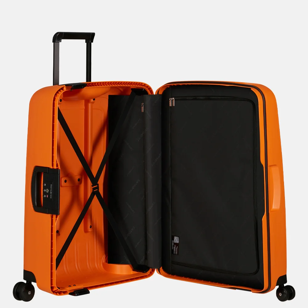 Samsonite S´Cure Spinner reiskoffer 69 cm apricot bij Duifhuizen