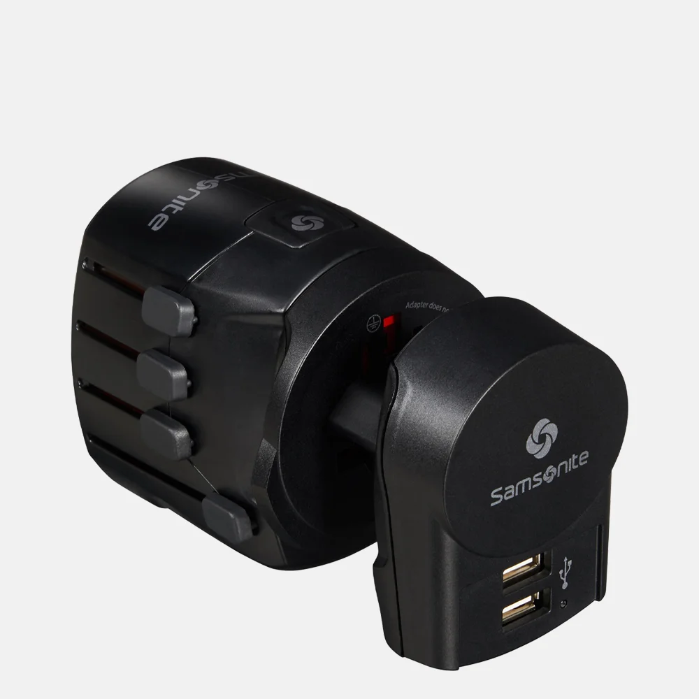 Samsonite World Adaptor Pro 3 + USB black bij Duifhuizen