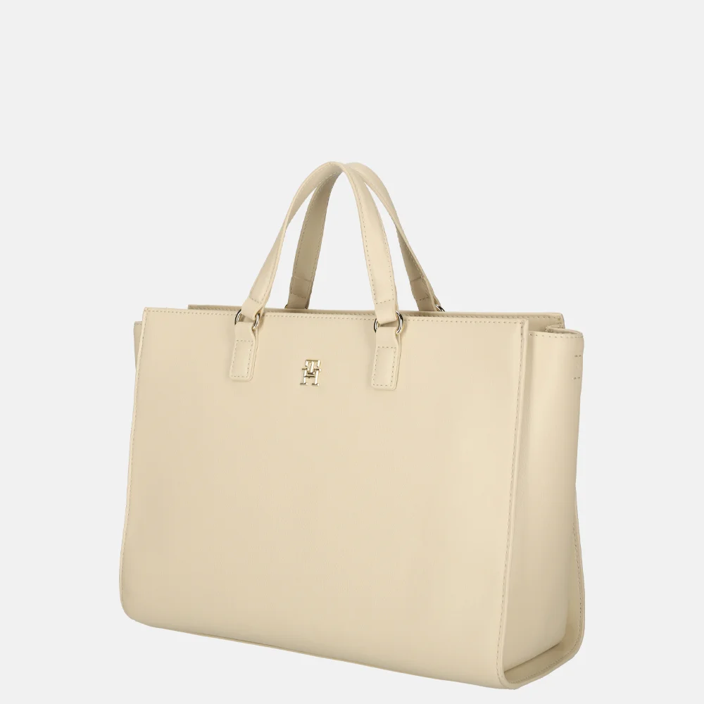 Tommy Hilfiger Fresh satchel handtas classic beige bij Duifhuizen