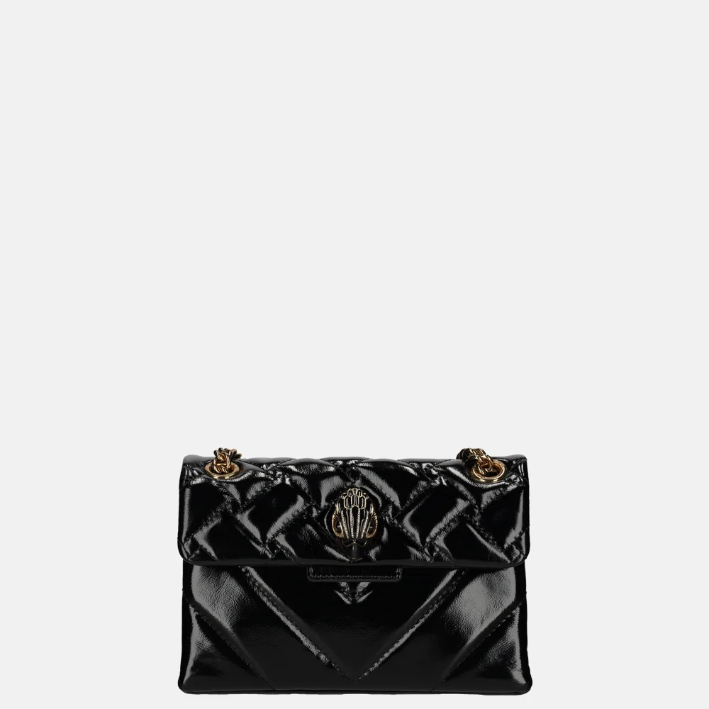 Kurt Geiger mini Kensington crossbody tas lak black bij Duifhuizen