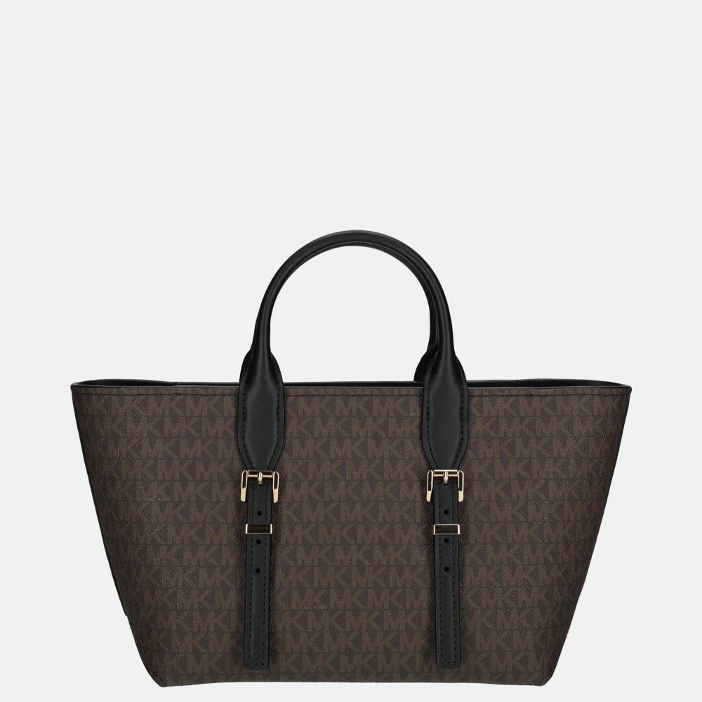 Michael Kors Moore satchel handtas S brown/blk bij Duifhuizen