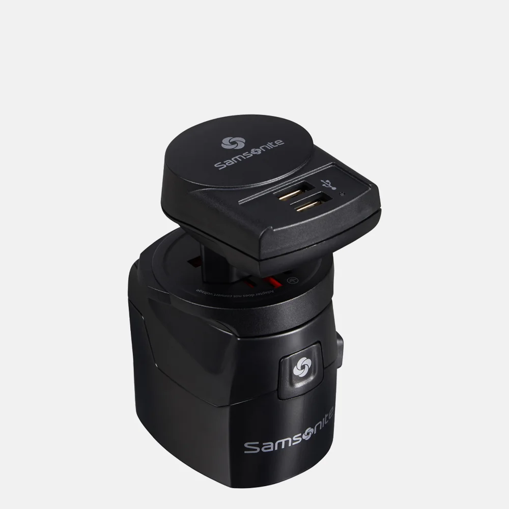 Samsonite World Adaptor Pro 3 + USB black bij Duifhuizen