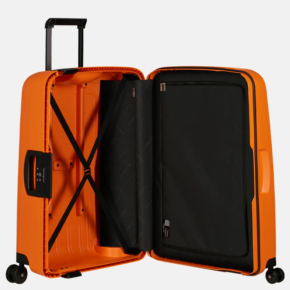 Samsonite S´Cure Spinner reiskoffer 75 cm apricot bij Duifhuizen