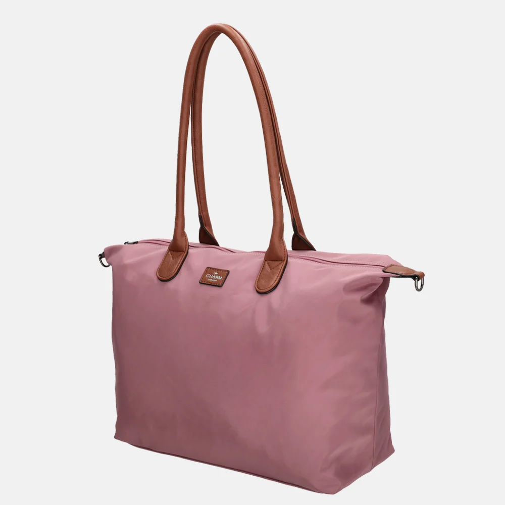 Charm London Buckingham shopper met 15.6 inch laptopvak L licht paars bij Duifhuizen