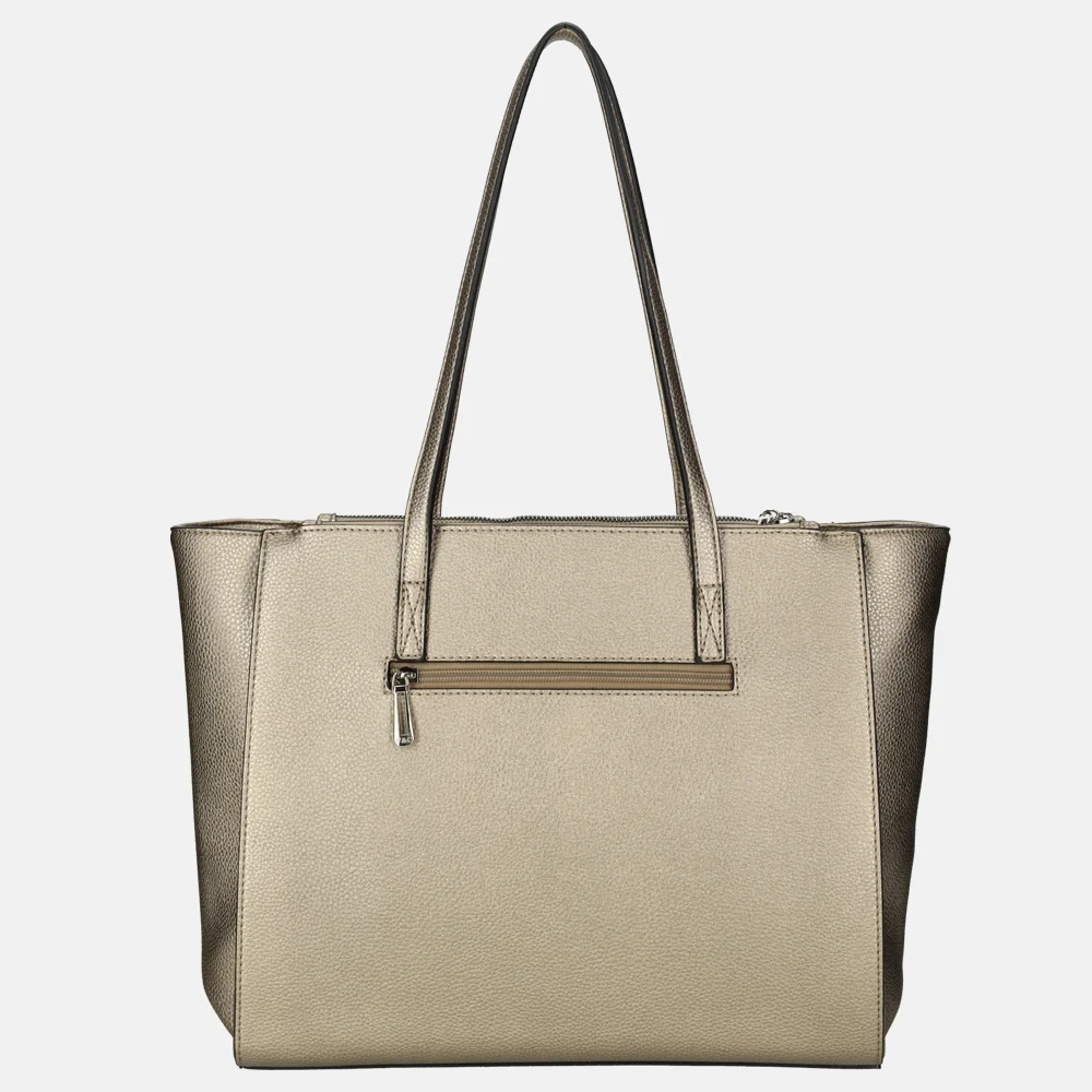 Flora & Co shopper taupe metalise bij Duifhuizen