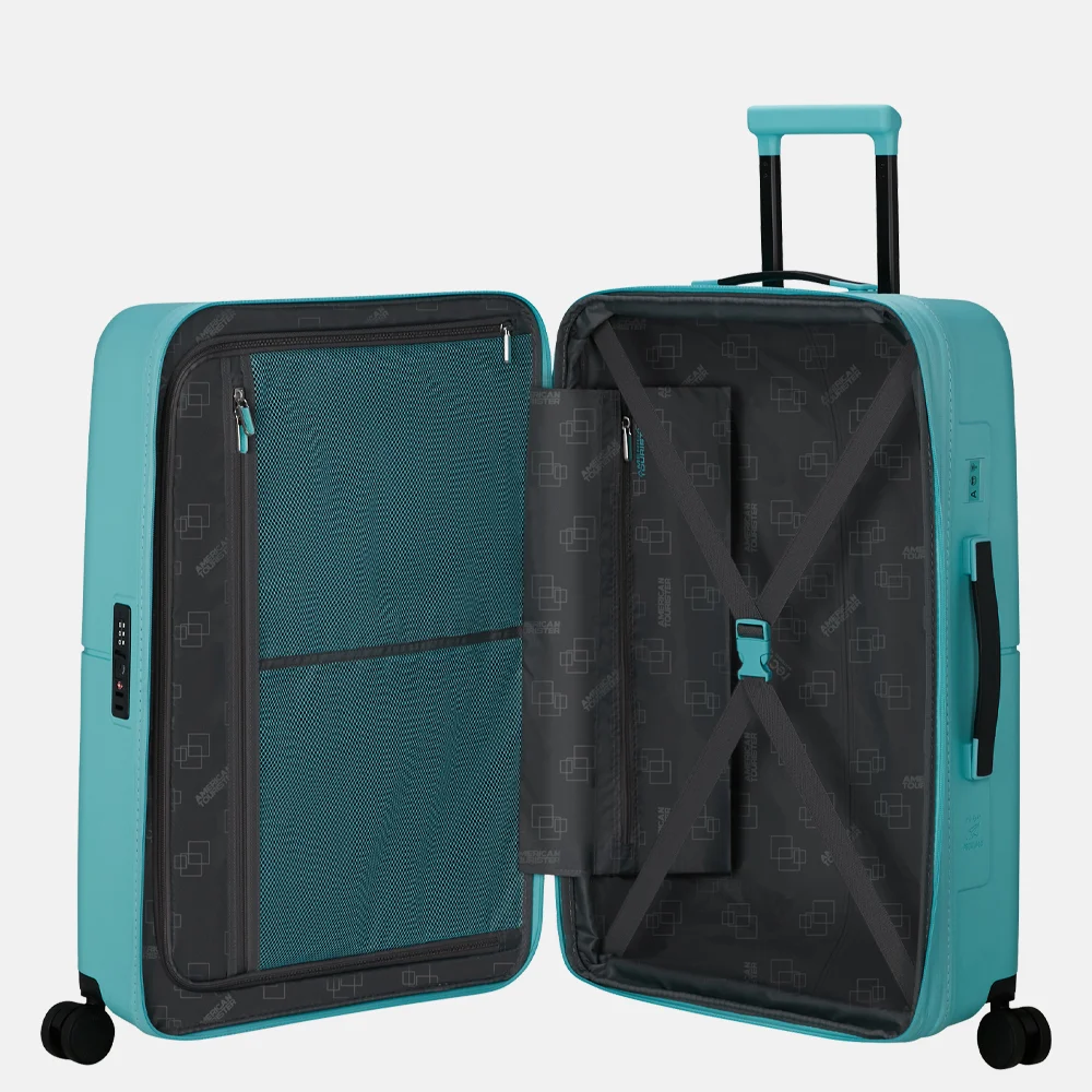 American Tourister Dashpop reiskoffer 67 cm aqua sky bij Duifhuizen