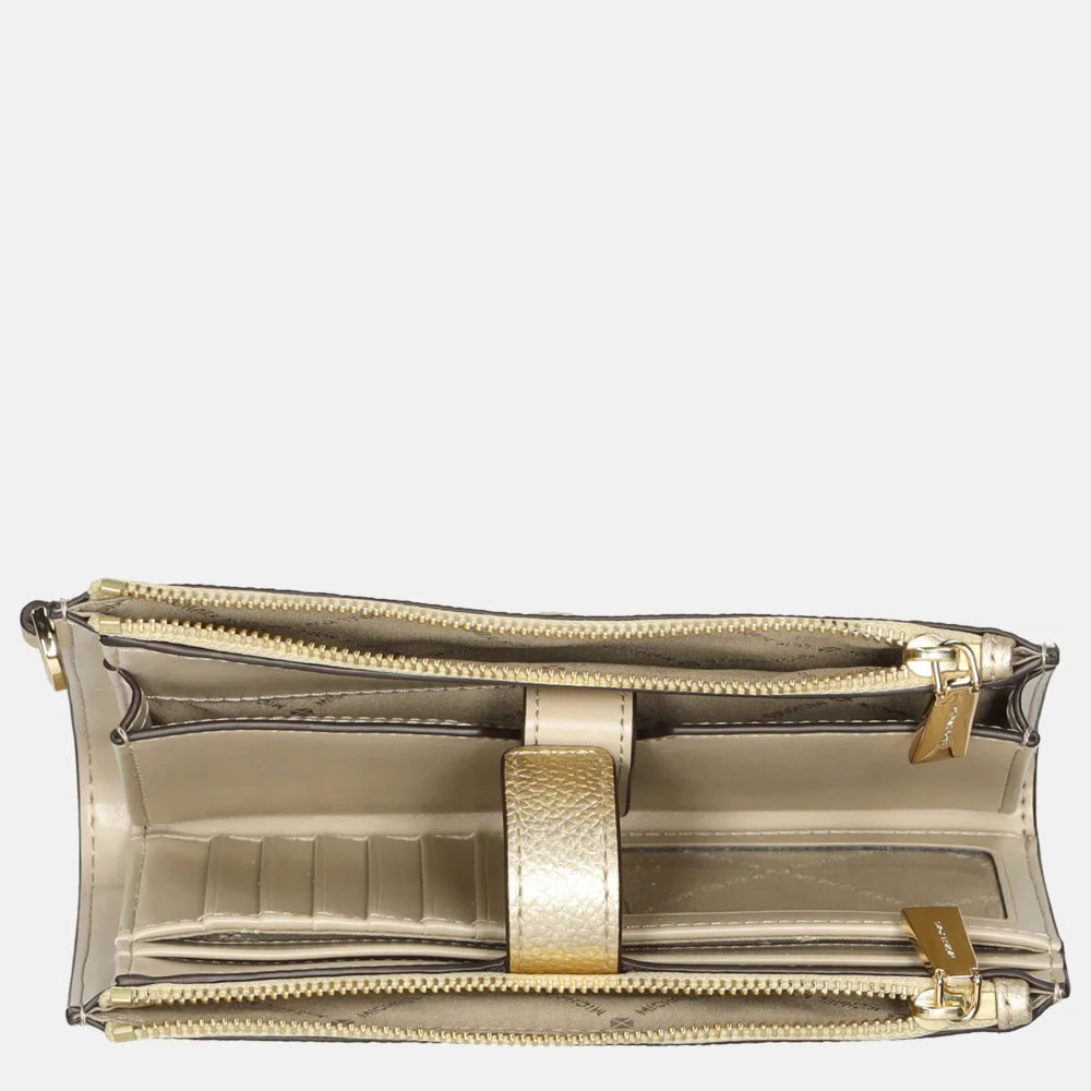 Michael Kors Wristlet Jetset ritsportemonnee pale gold bij Duifhuizen