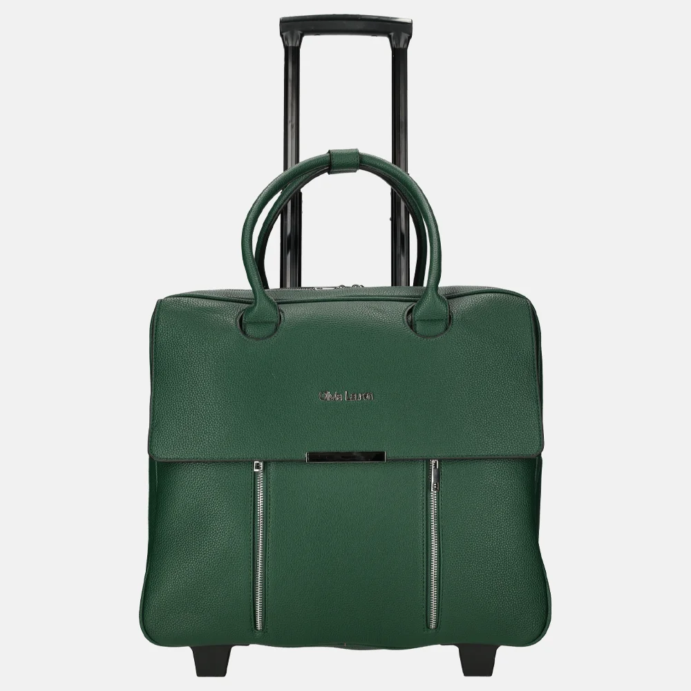 Olivia Lauren business trolley donker groen bij Duifhuizen