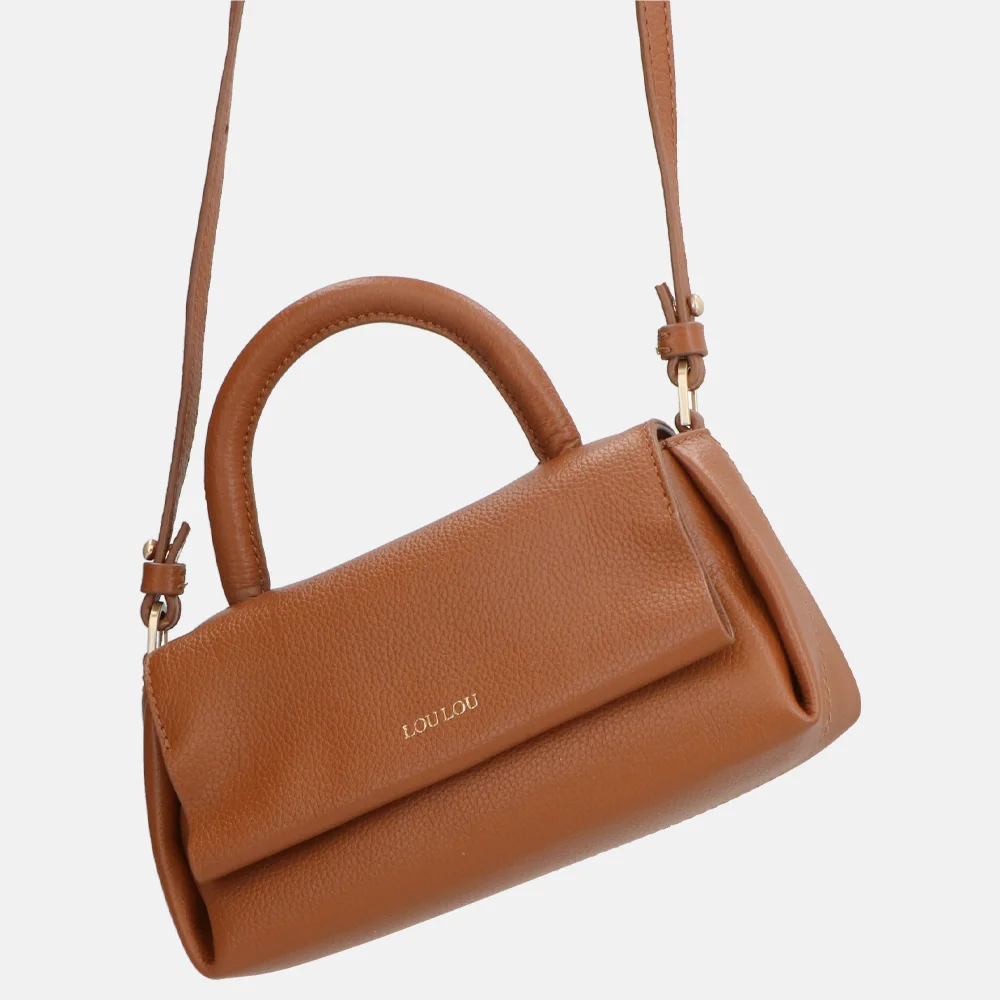 Loulou Essentiels Mae handtas cognac bij Duifhuizen