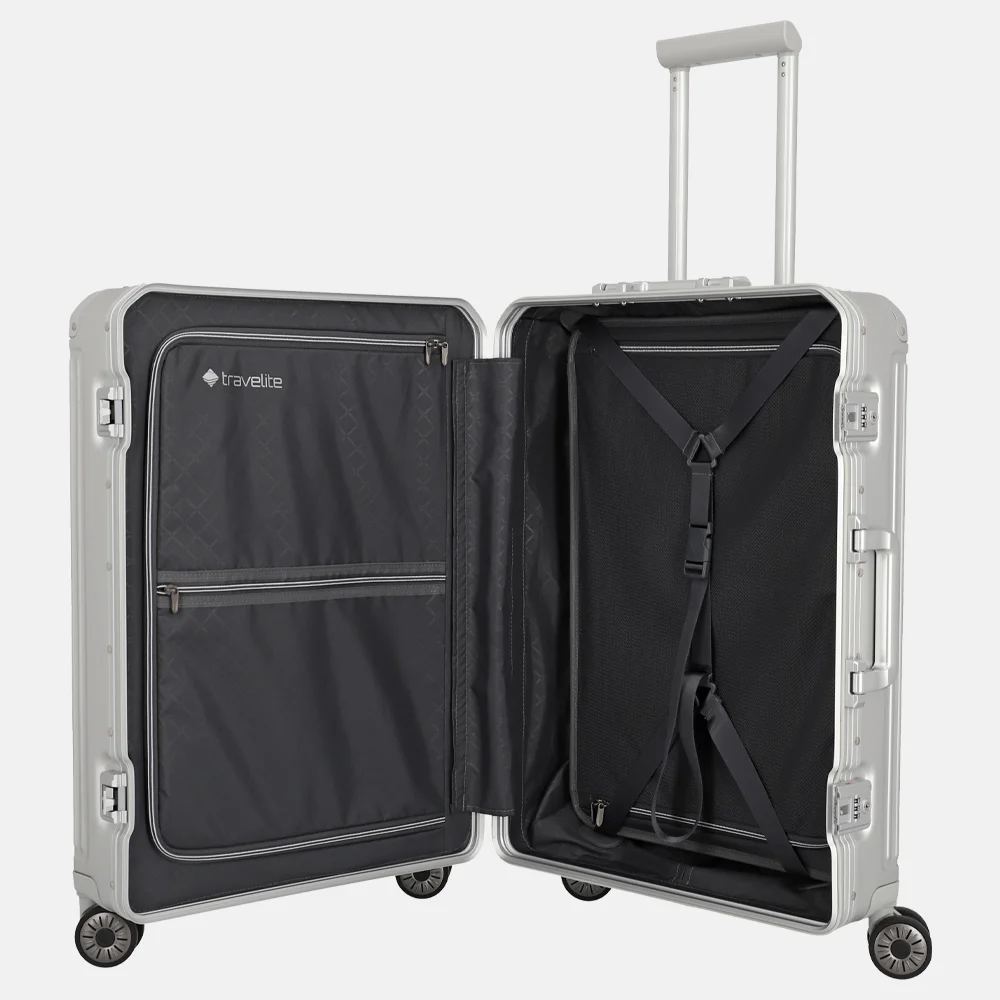 Travelite Next 2.0 reiskoffer 67 cm silver bij Duifhuizen