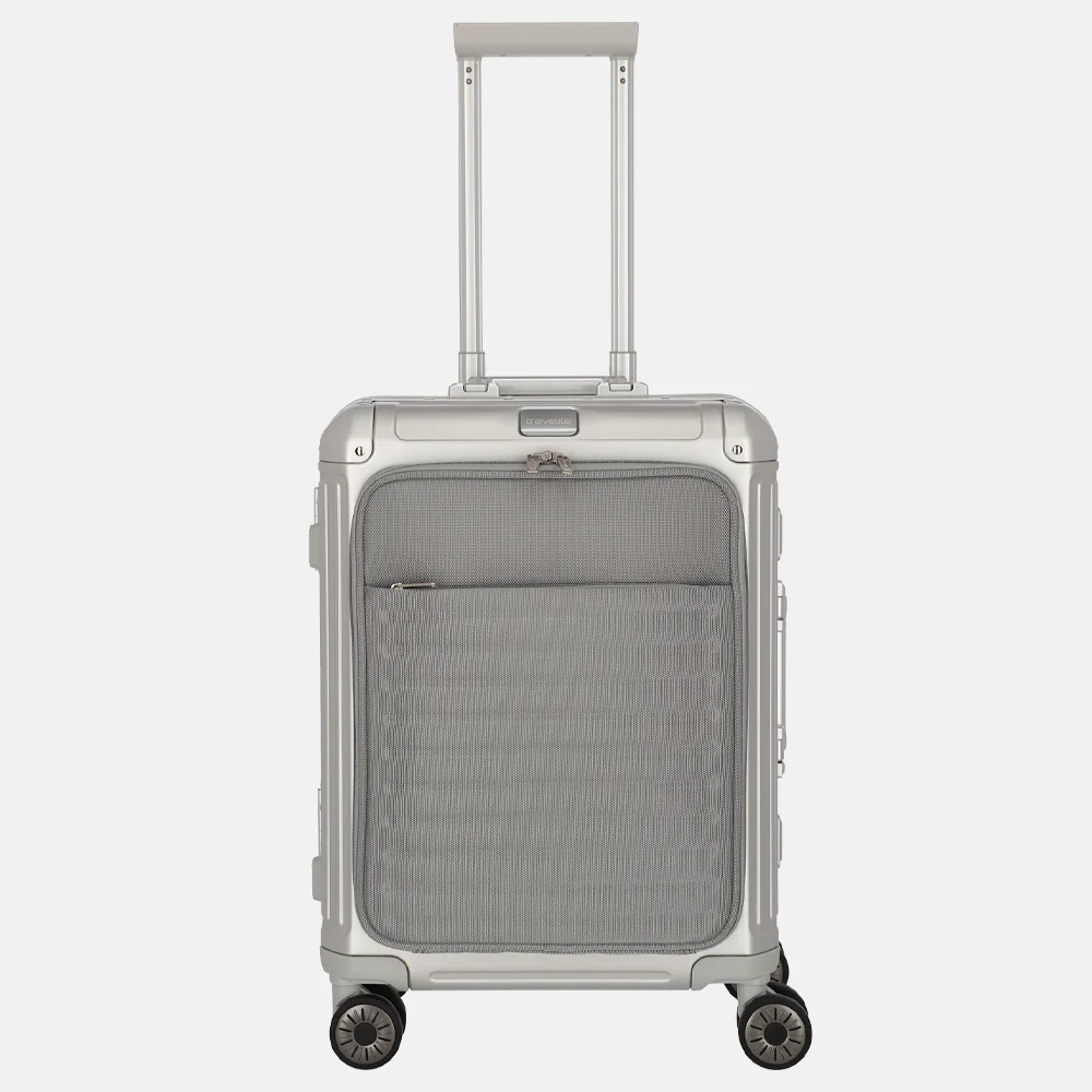 Travelite Next 2.0 Frontpocket handbagage koffer 55 cm silver