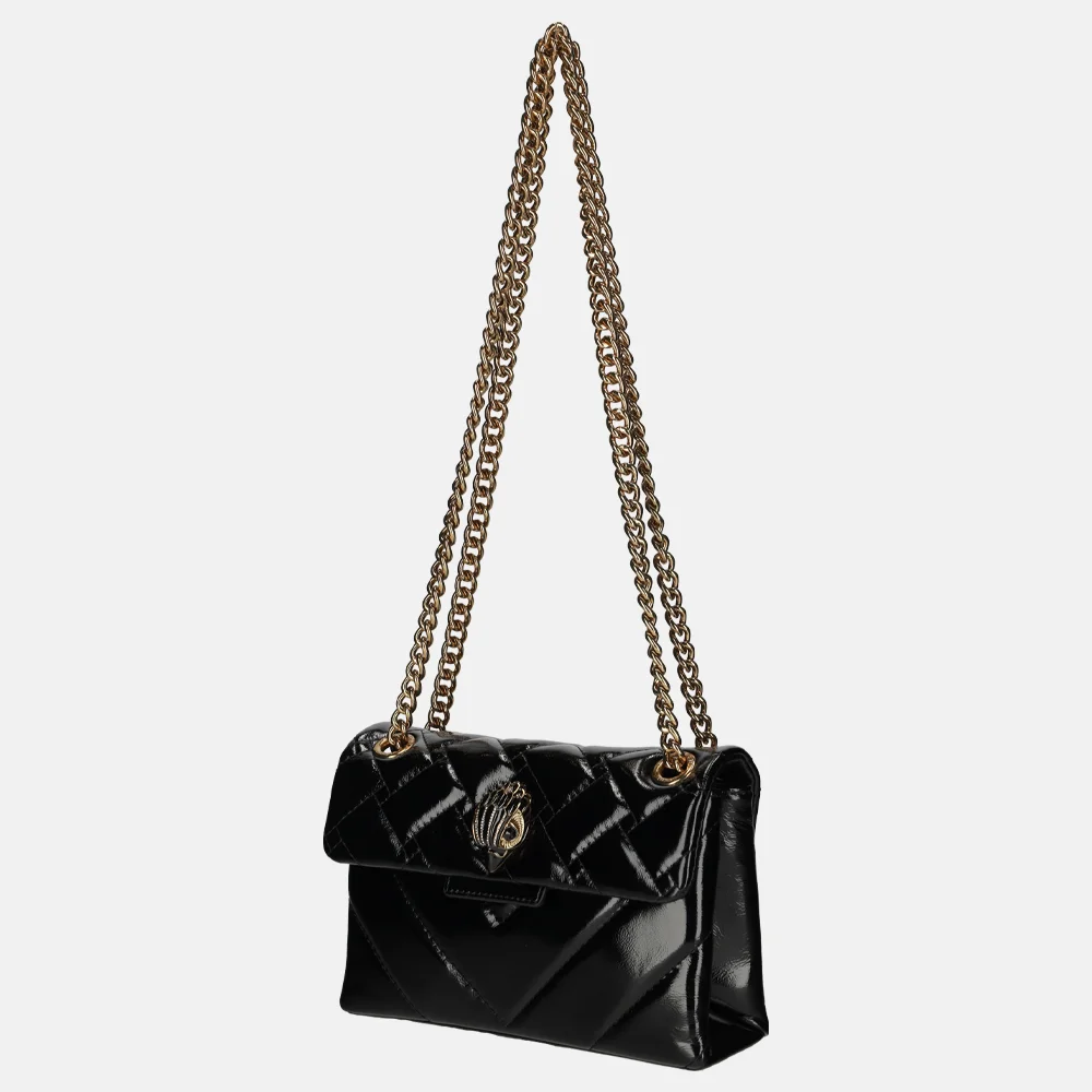 Kurt Geiger mini Kensington crossbody tas lak black bij Duifhuizen