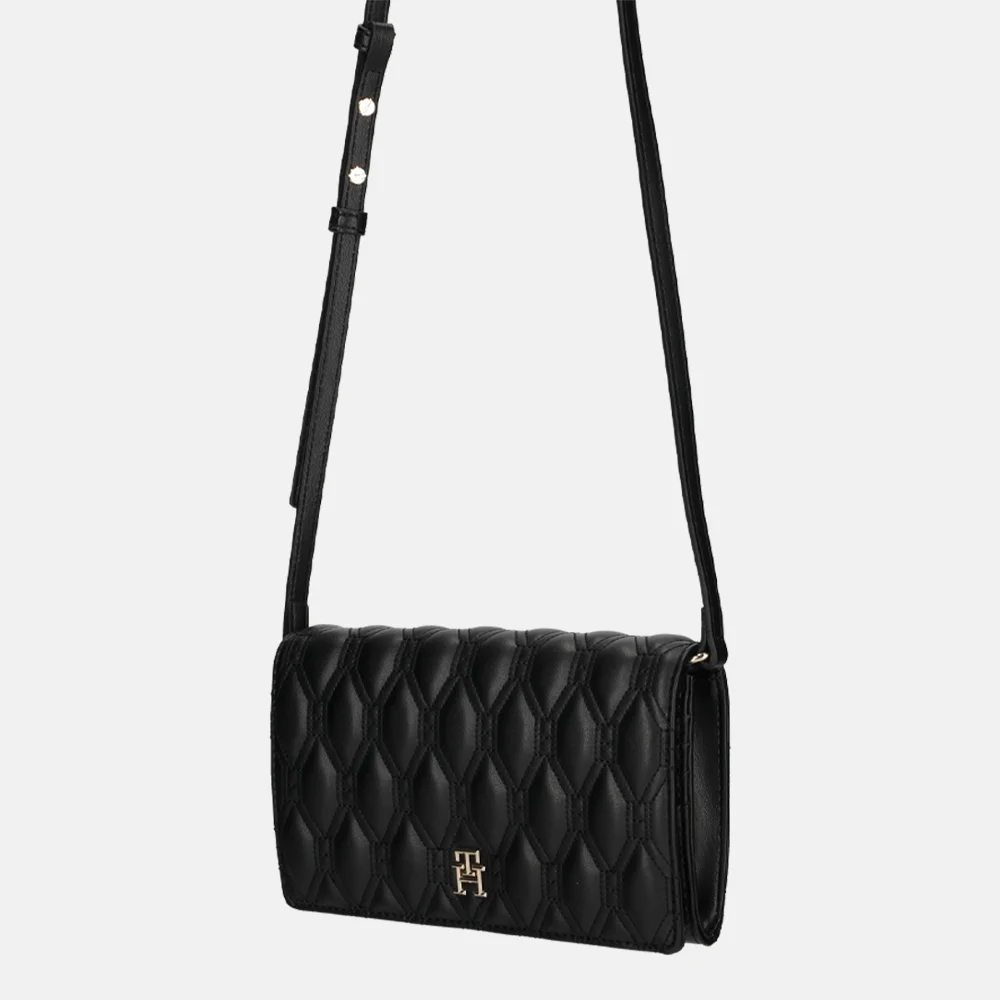 Tommy Hilfiger Refined crossbody tas quilted black bij Duifhuizen