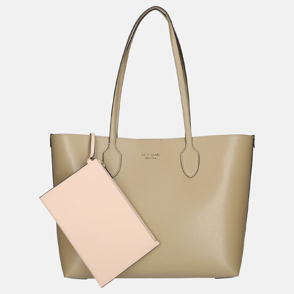 Kate Spade Bleecker shopper L timeless taupe bij Duifhuizen