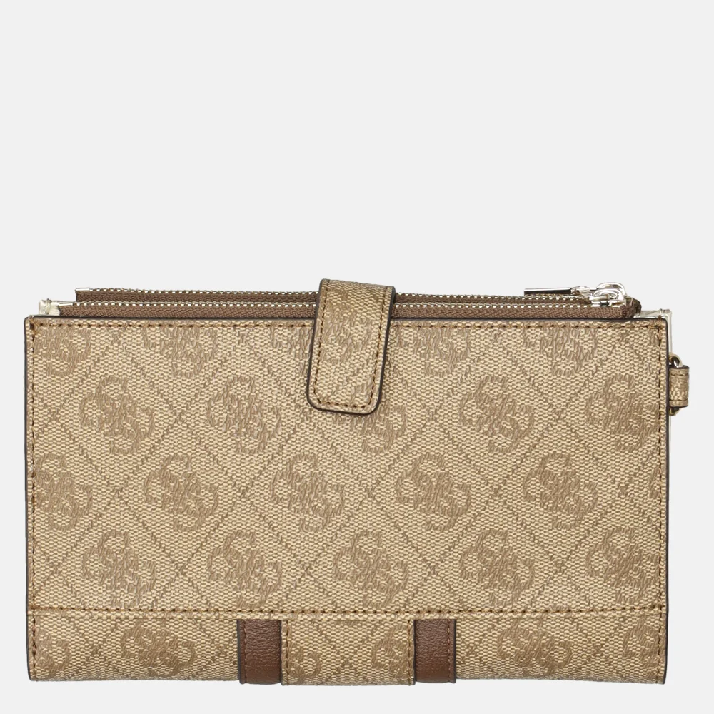 Guess Noreen portemonnee latte logo/brown bij Duifhuizen