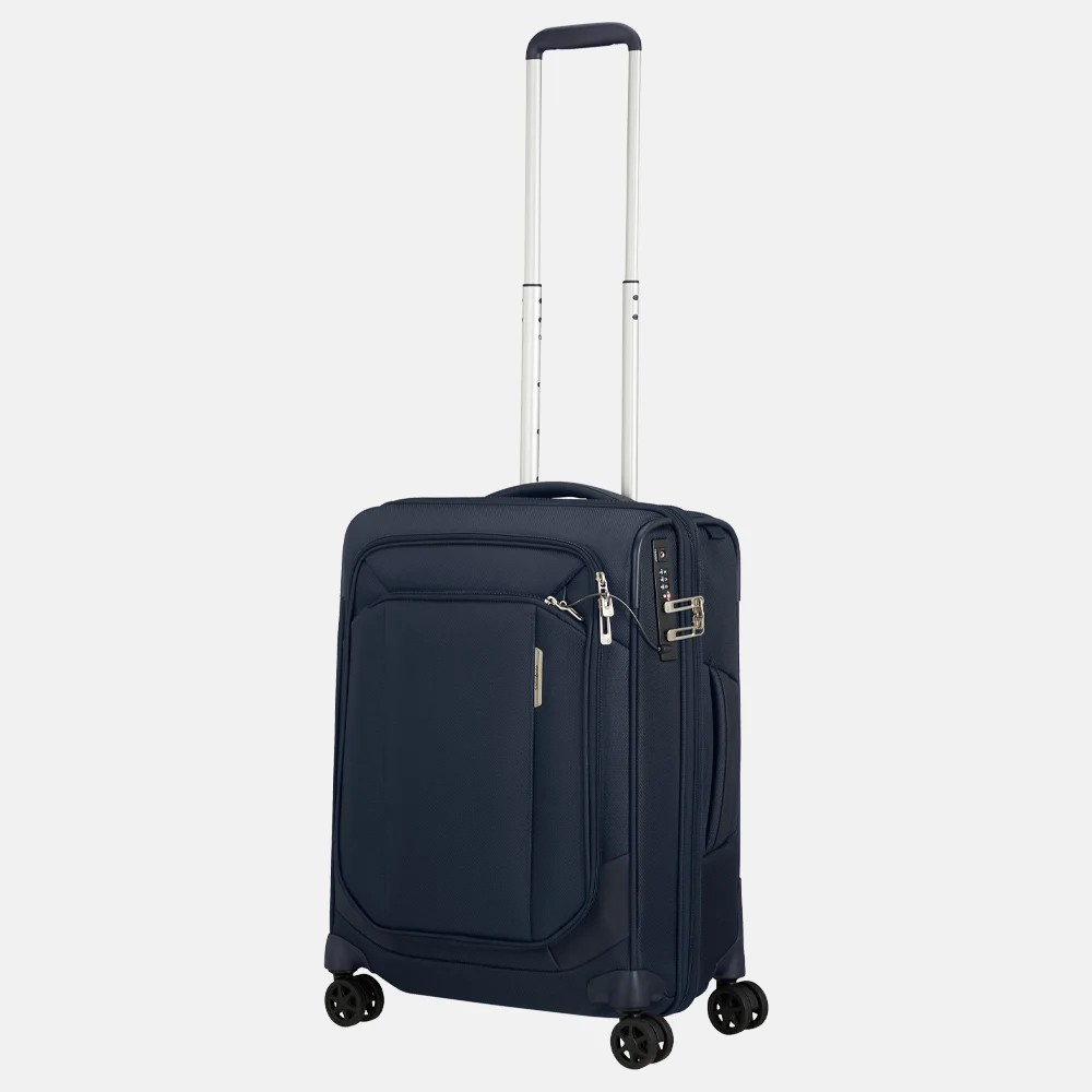 Samsonite Respark handbagage koffer 55 cm dubbel frame midnight blue bij Duifhuizen