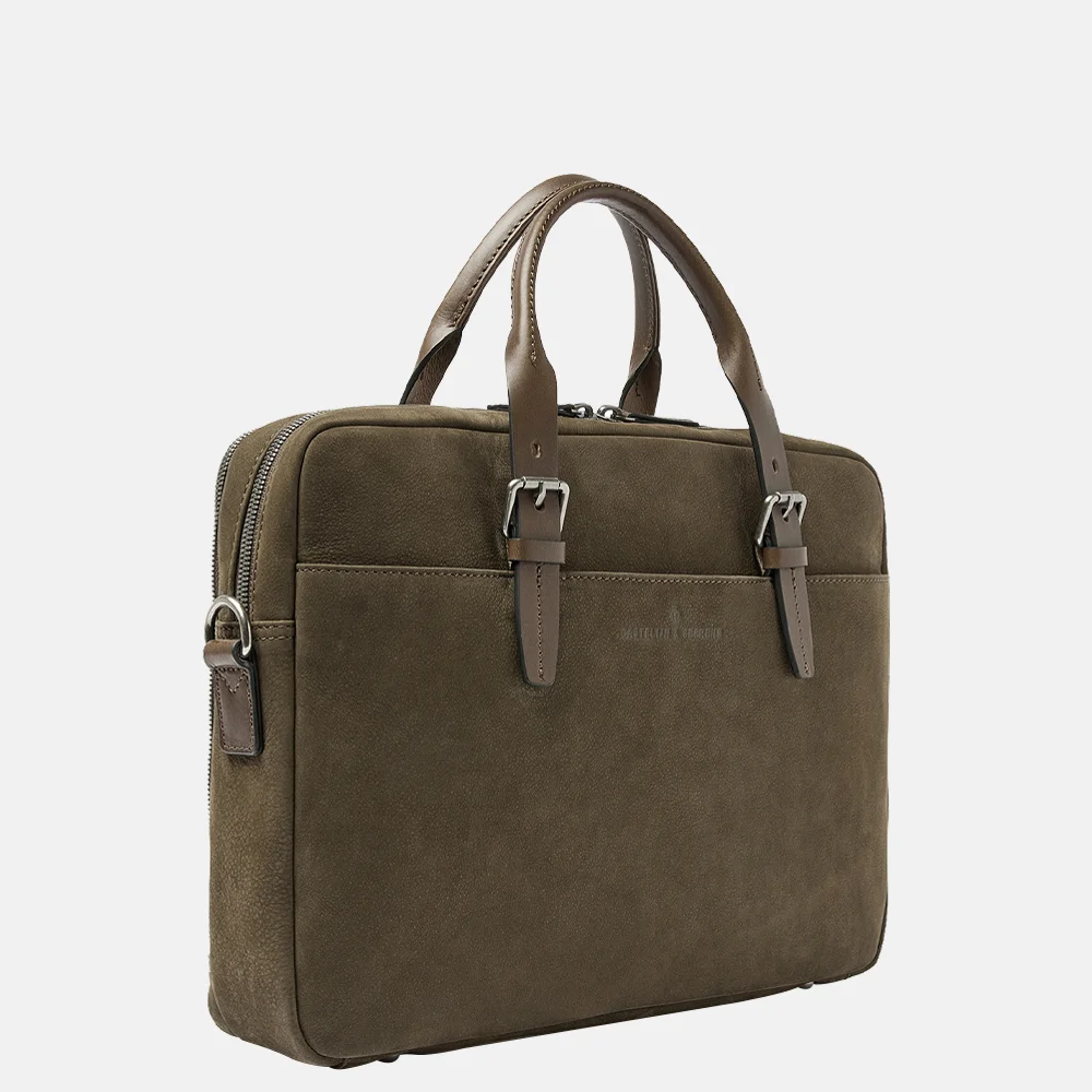 Castelijn en Beerens Nubuck laptoptas 15 inch dark military bij Duifhuizen