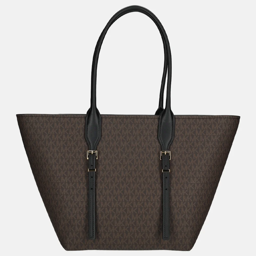 Michael Kors Moore buckle shopper brown/blk bij Duifhuizen