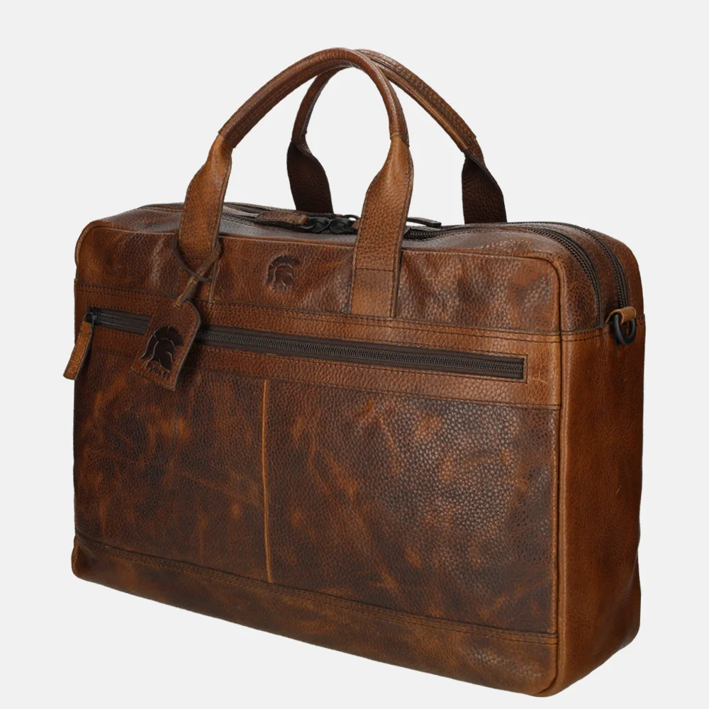 Pylos 59 Sarda laptoptas 17 inch laptoptas brandy bij Duifhuizen