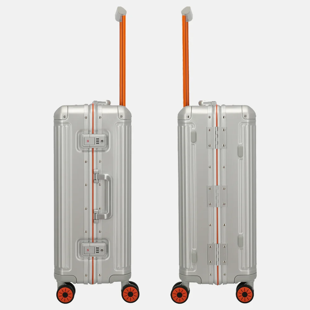 Travelite Next 2.0 reiskoffer 67 cm Limited Edition silver-orange bij Duifhuizen