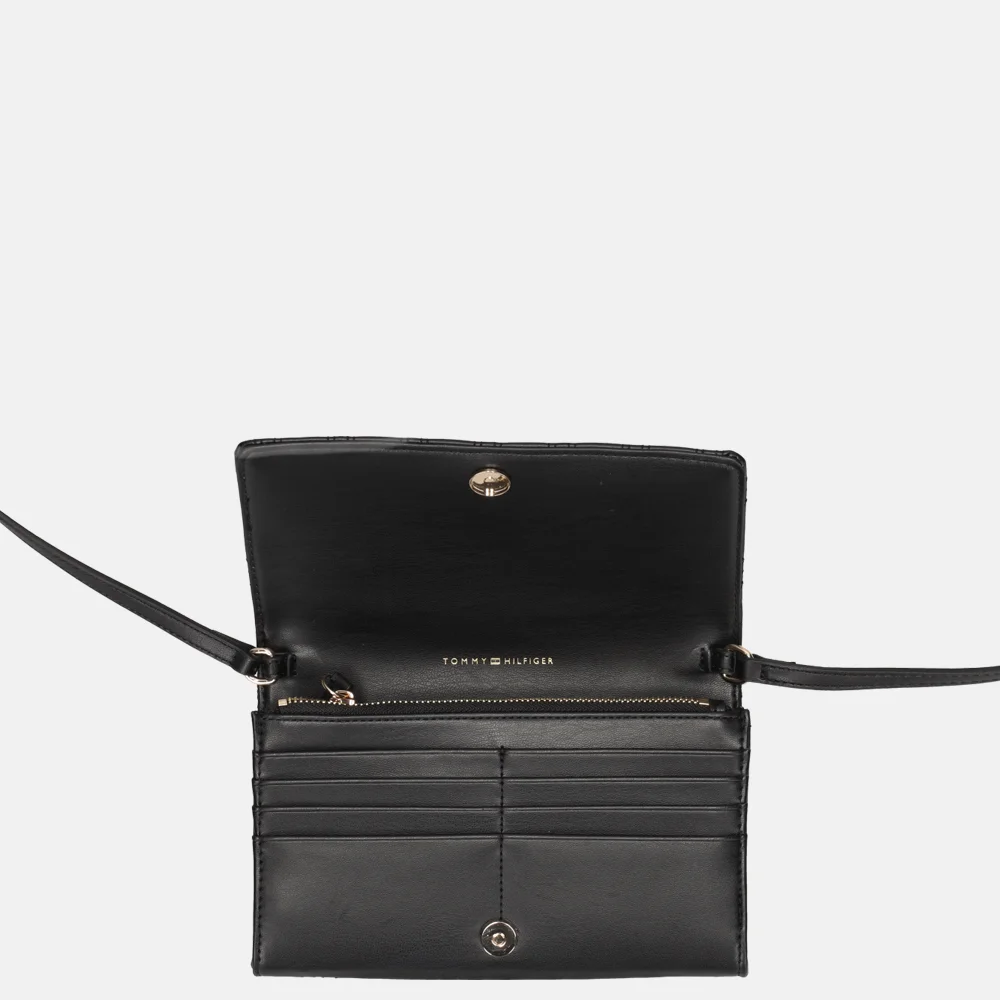 Tommy Hilfiger Refined crossbody tas quilted black bij Duifhuizen