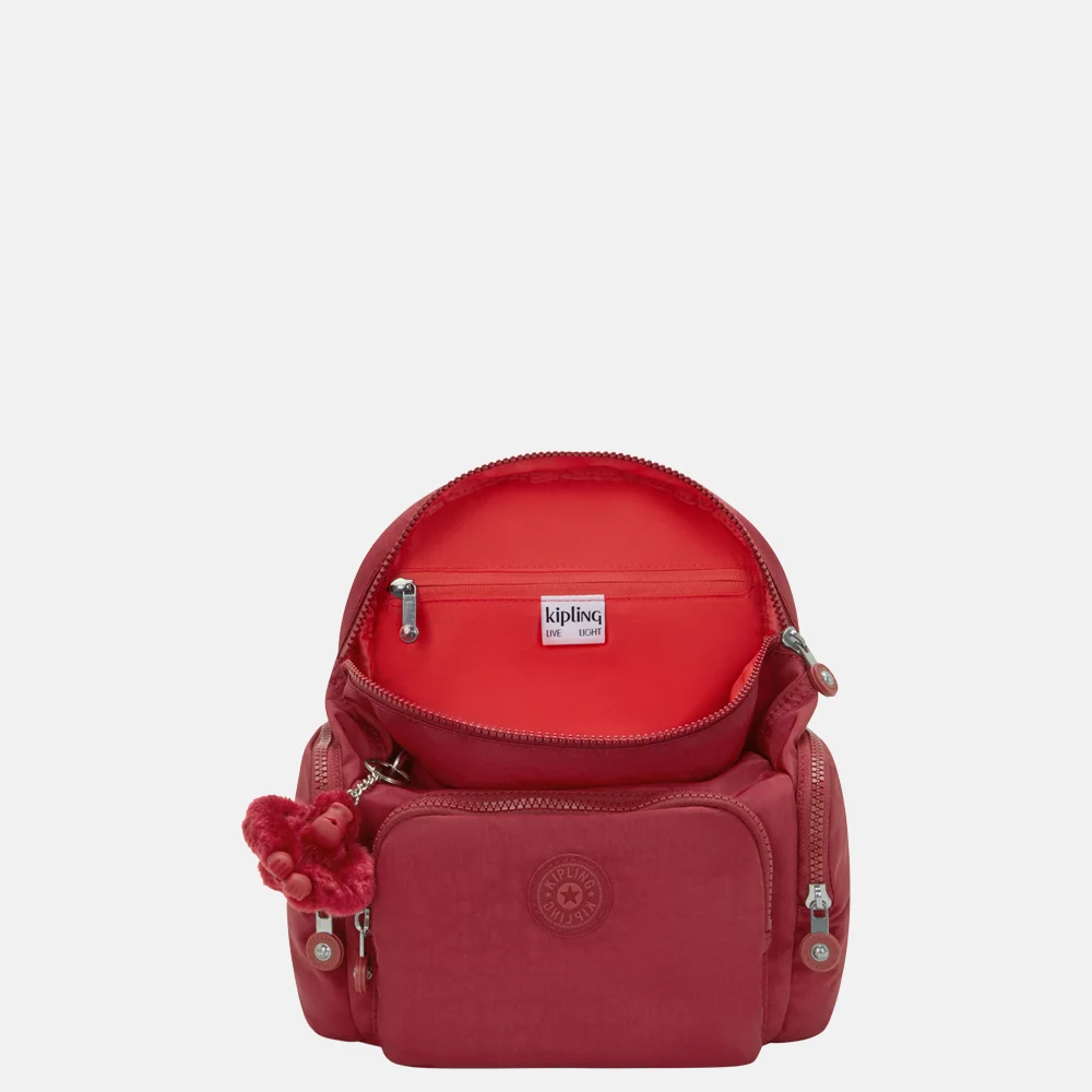 Kipling City Zip rugzak mini funky red bij Duifhuizen