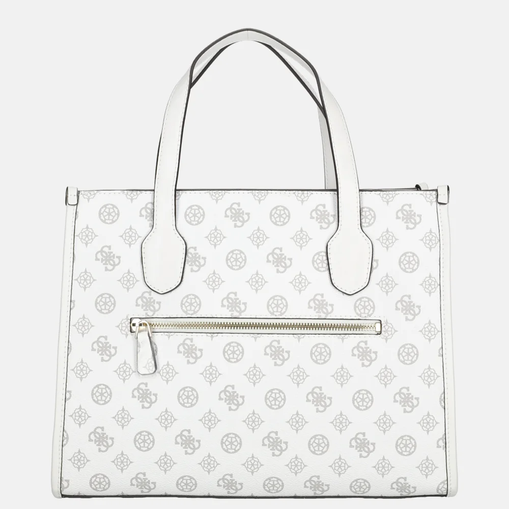 Guess Silvana handtas white logo bij Duifhuizen